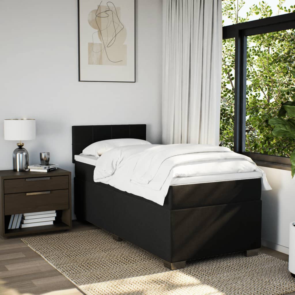 Giroletto a Molle con Materasso Nero 80x200 cm inTessuto | homemem39