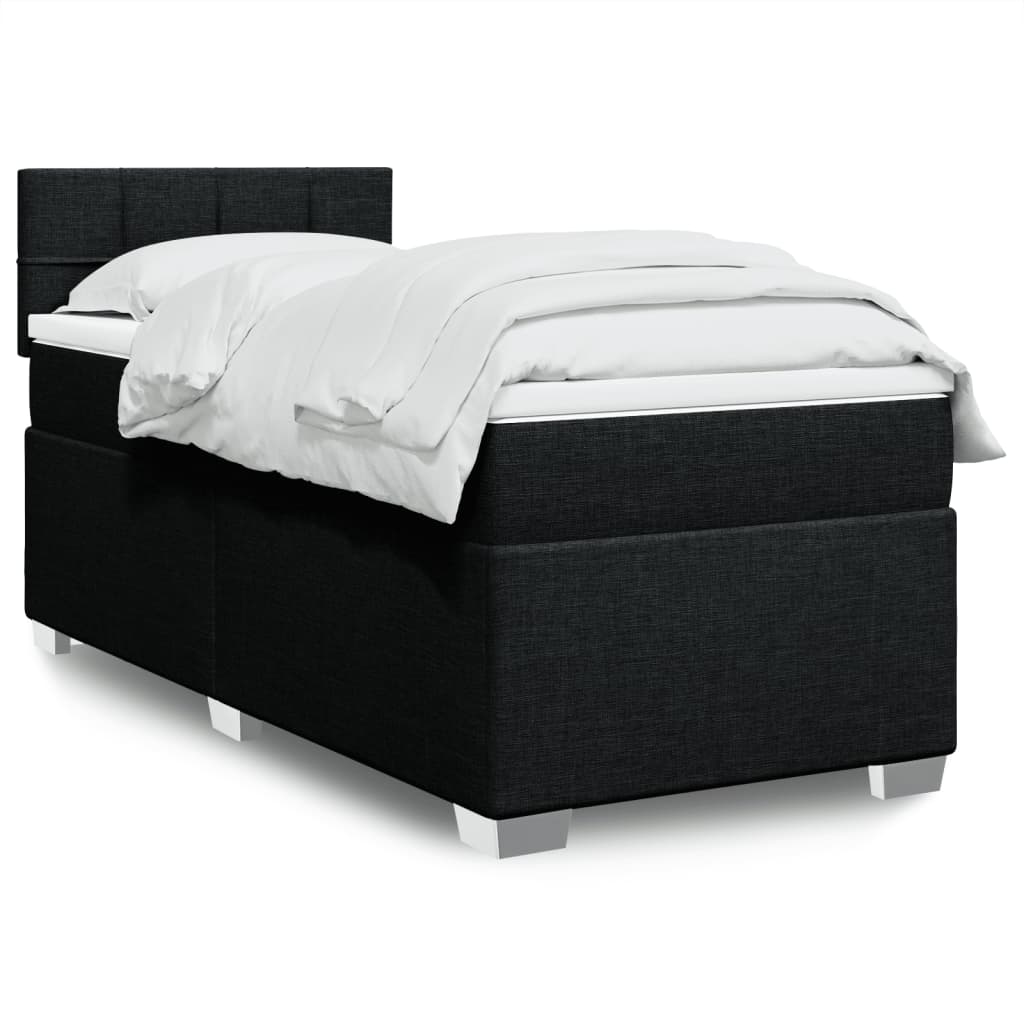 Giroletto a Molle con Materasso Nero 80x200 cm inTessuto | homemem39