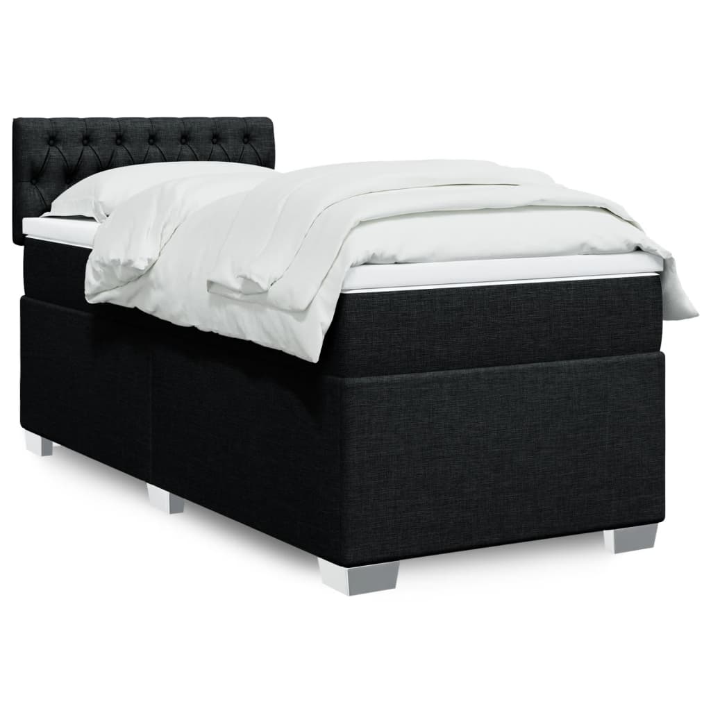 Giroletto a Molle con Materasso Nero 80x200 cm inTessuto | homemem39