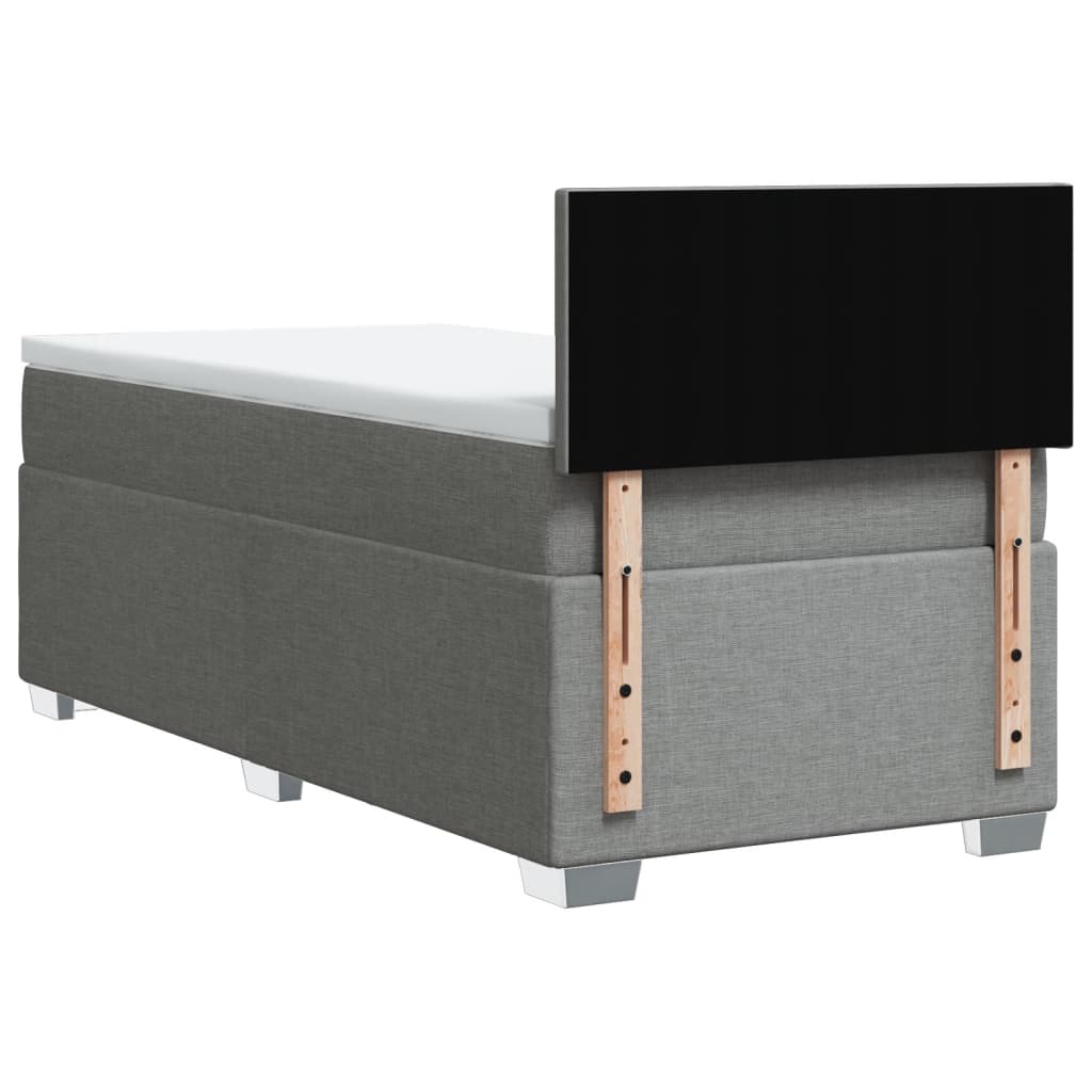 Giroletto a Molle con Materasso Grigio Chiaro 90x190 cm Tessuto - homemem39