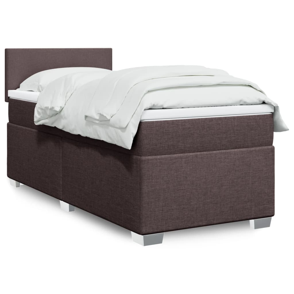 Giroletto a Molle con Materasso Marrone Scuro 90x190cm Tessuto | homemem39