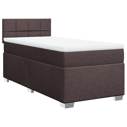 Giroletto a Molle con Materasso Marrone Scuro 90x190cm Tessuto | homemem39