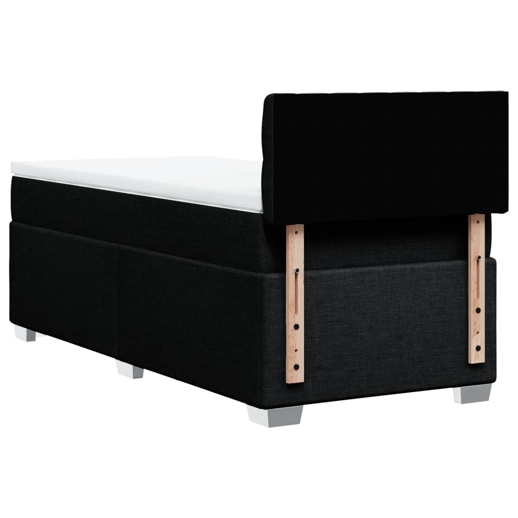 Giroletto a Molle con Materasso Nero 90x190 cm in Tessuto - homemem39