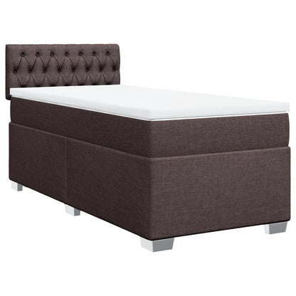 Giroletto a Molle con Materasso Marrone Scuro 90x190cm Tessuto | homemem39