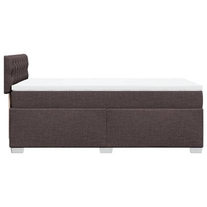 Giroletto a Molle con Materasso Marrone Scuro 90x190cm Tessuto | homemem39