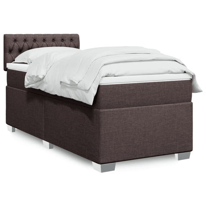 Giroletto a Molle con Materasso Marrone Scuro 90x190cm Tessuto | homemem39