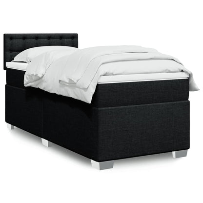 Giroletto a Molle con Materasso Nero 90x190 cm in Tessuto | homemem39