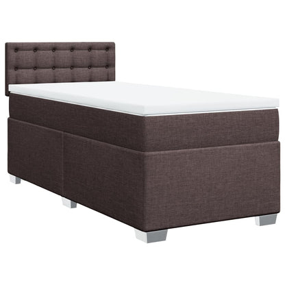 Giroletto a Molle con Materasso Marrone Scuro 90x190cm Tessuto | homemem39