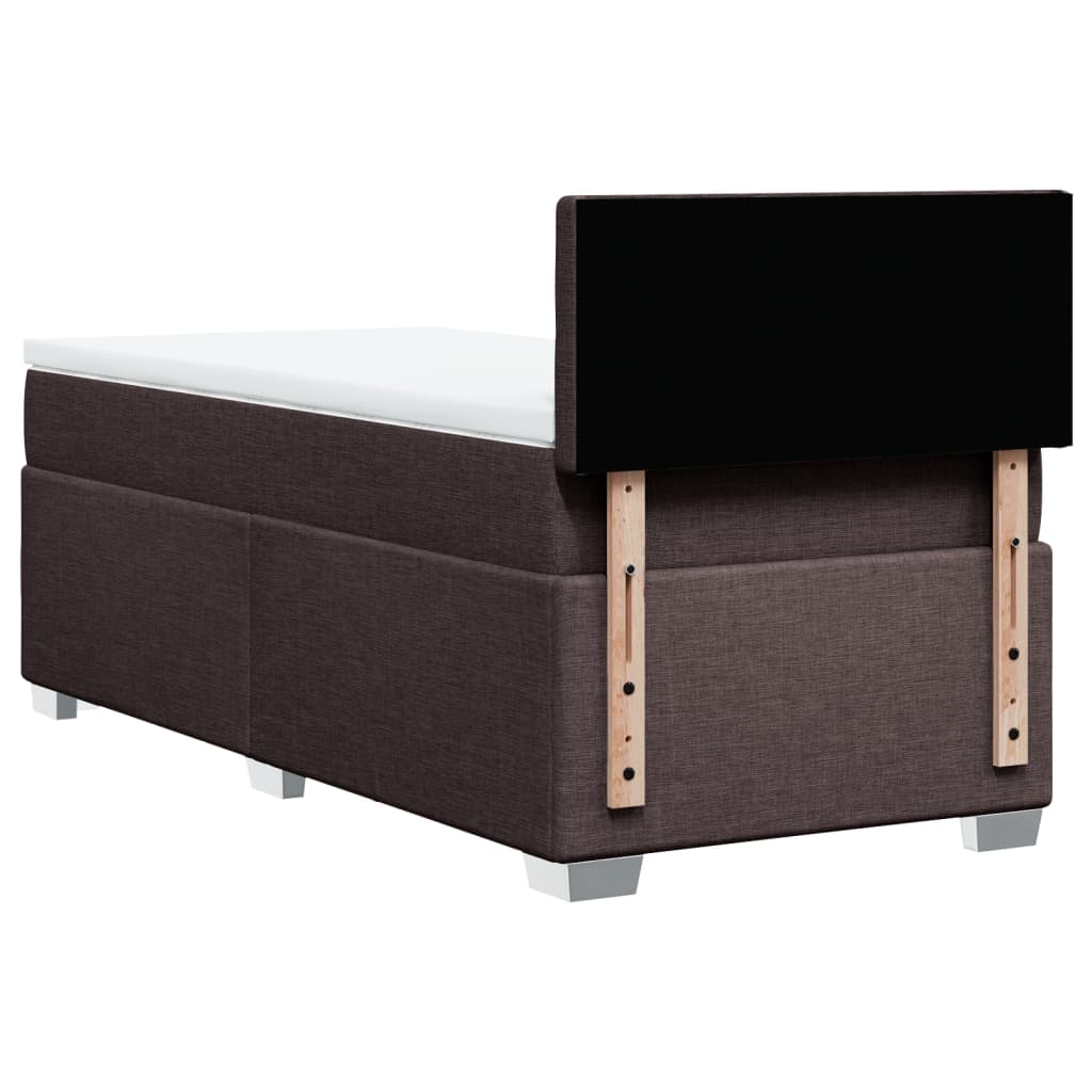 Giroletto a Molle con Materasso Marrone Scuro 90x190cm Tessuto | homemem39