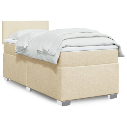 Giroletto a Molle con Materasso Crema 90x200 cm inTessuto | homemem39