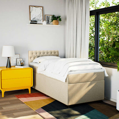 Giroletto a Molle con Materasso Crema 90x200 cm inTessuto | homemem39
