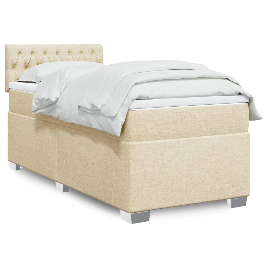 Giroletto a Molle con Materasso Crema 90x200 cm inTessuto | homemem39