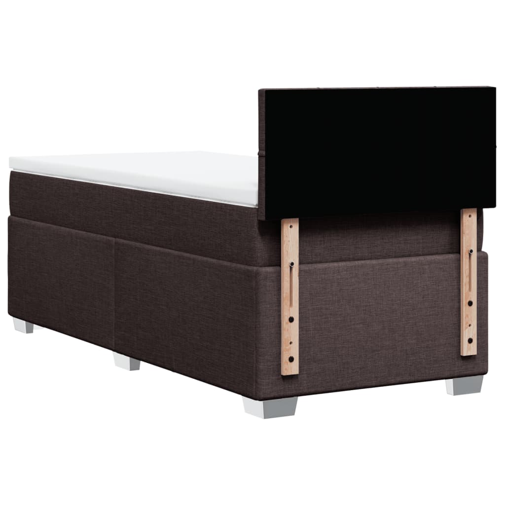Giroletto a Molle con Materasso Marrone Scuro 100x200cm Tessuto | homemem39
