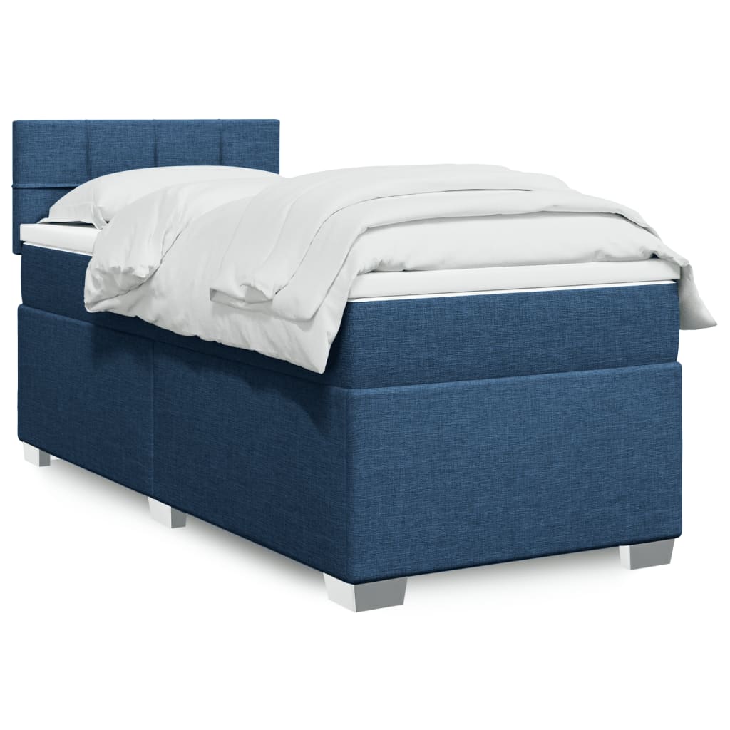 Giroletto a Molle con Materasso Blu 100x200 cm in Tessuto | homemem39