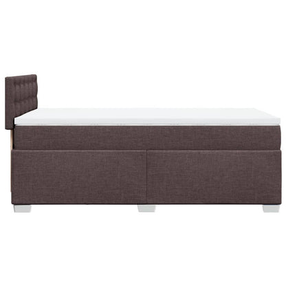 Giroletto a Molle con Materasso Marrone Scuro 100x200cm Tessuto | homemem39