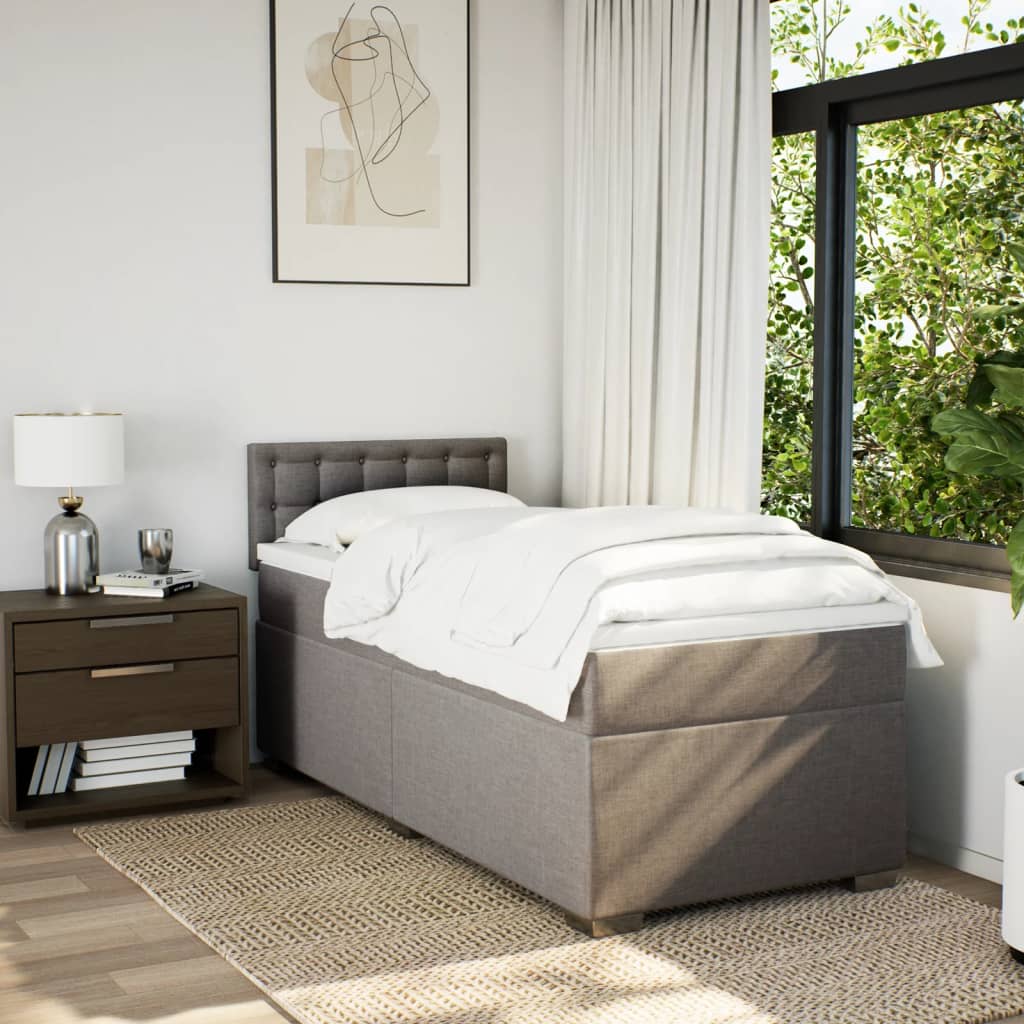 Giroletto a Molle con Materasso Tortora 100x200 cm in Tessuto | homemem39