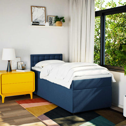 Giroletto a Molle con Materasso Blu 100x200 cm in Tessuto | homemem39