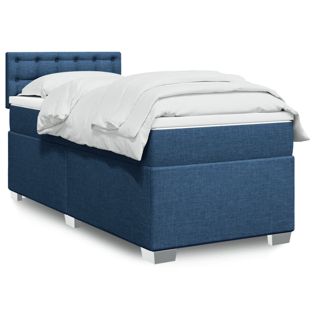 Giroletto a Molle con Materasso Blu 100x200 cm in Tessuto | homemem39