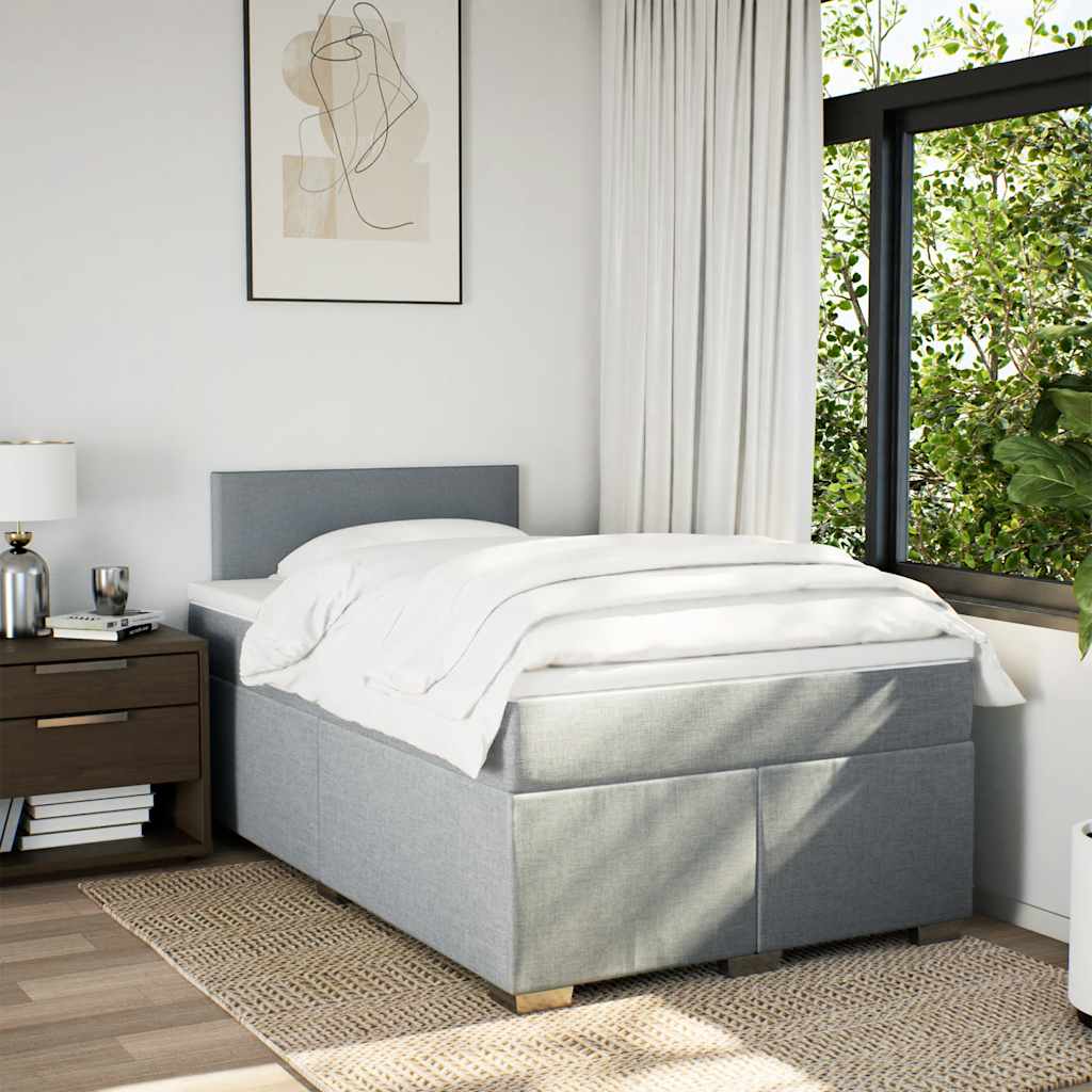 Giroletto a Molle con Materasso Grigio Chiaro 120x190cm Tessuto | homemem39