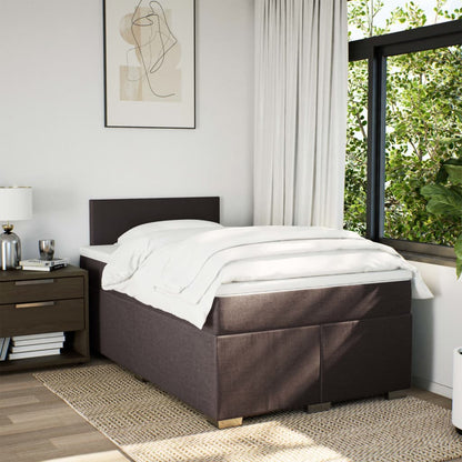 Giroletto a Molle con Materasso Marrone Scuro 120x190cm Tessuto | homemem39