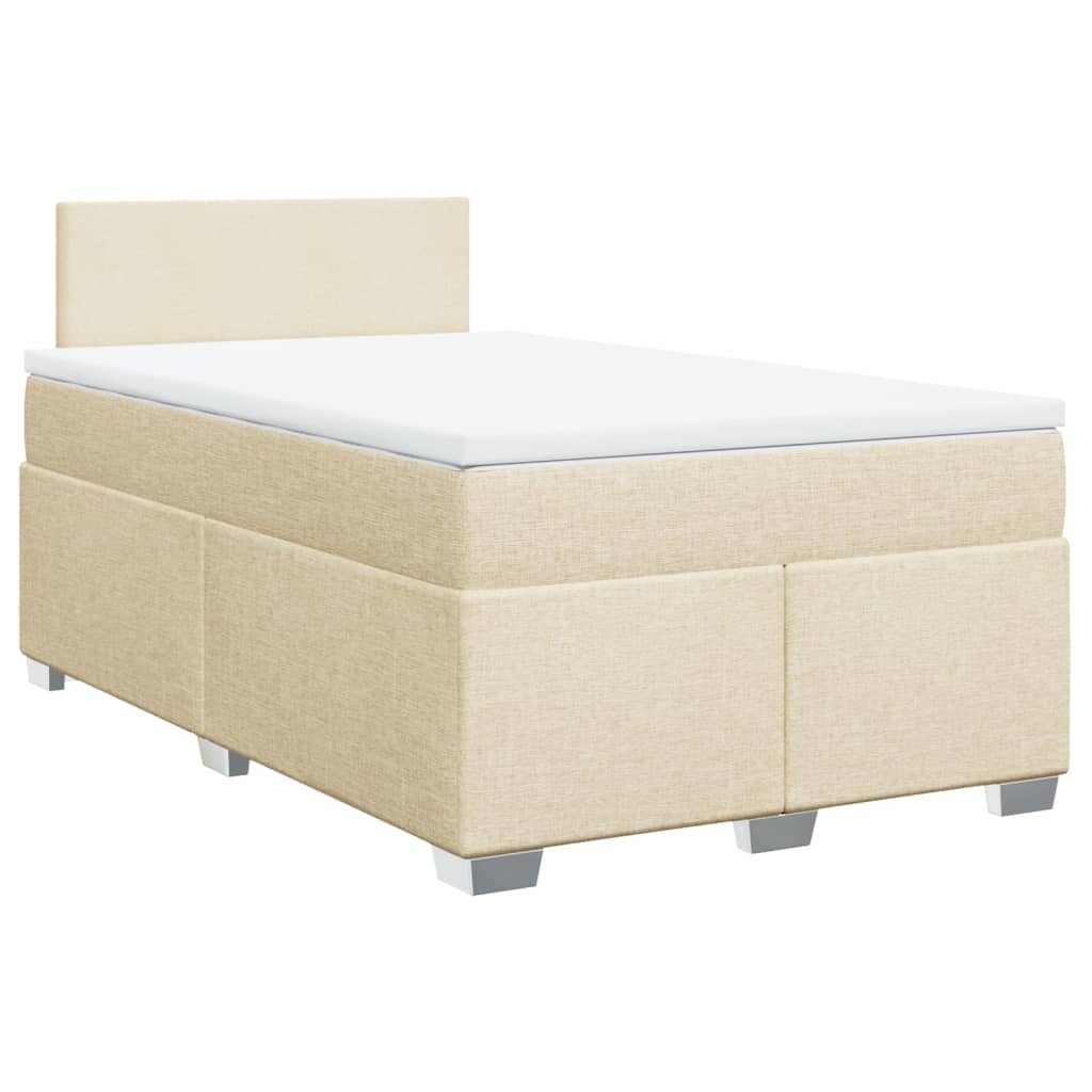 Giroletto a Molle con Materasso Crema 120x190 cm in Tessuto | homemem39