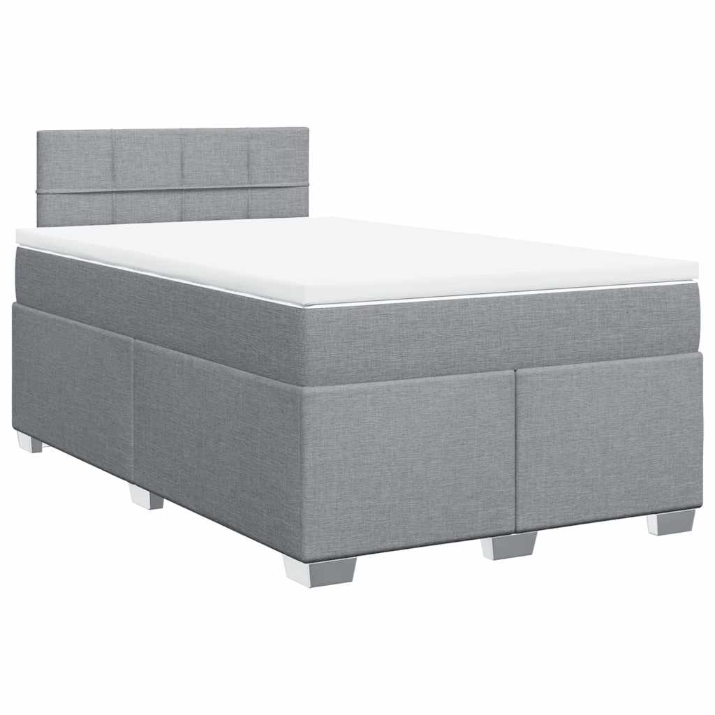 Giroletto a Molle con Materasso Grigio Chiaro 120x190cm Tessuto | homemem39