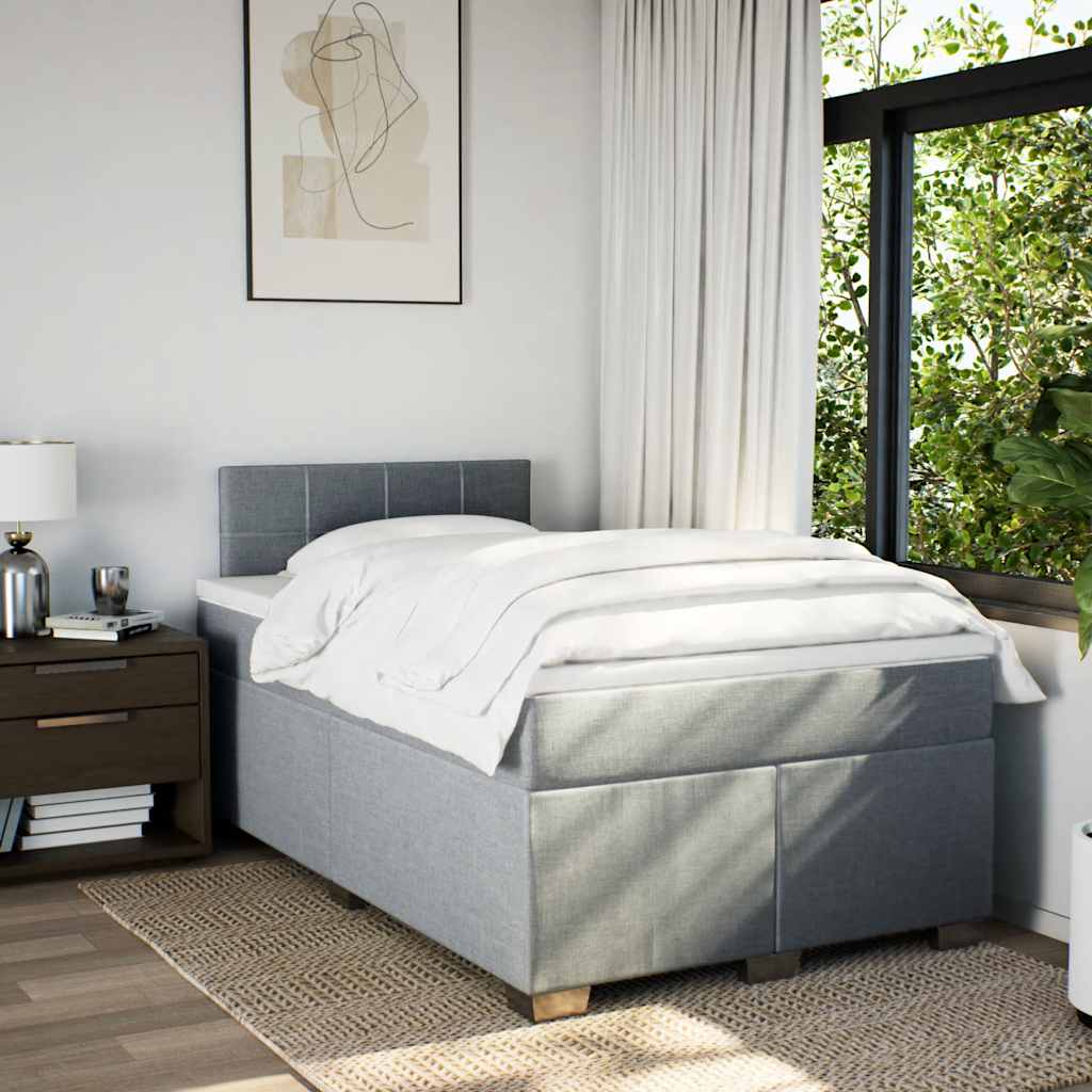 Giroletto a Molle con Materasso Grigio Chiaro 120x190cm Tessuto | homemem39