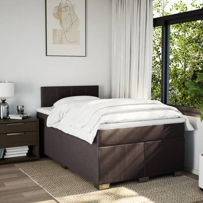 Giroletto a Molle con Materasso Marrone Scuro 120x190cm Tessuto | homemem39