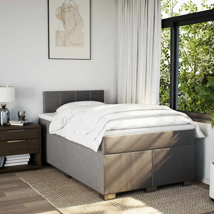 Giroletto a Molle con Materasso Tortora 120x190 cm in Tessuto | homemem39