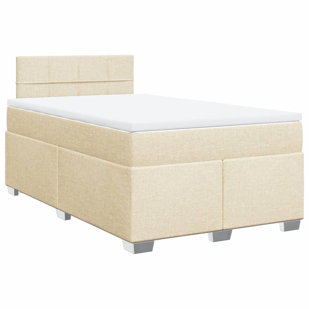 Giroletto a Molle con Materasso Crema 120x190 cm in Tessuto | homemem39