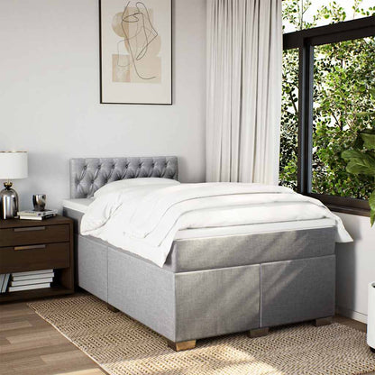Giroletto a Molle con Materasso Grigio Chiaro 120x190cm Tessuto | homemem39