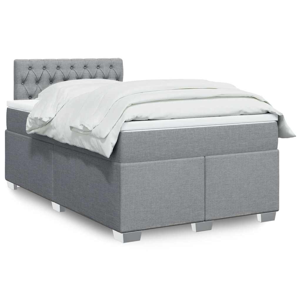 Giroletto a Molle con Materasso Grigio Chiaro 120x190cm Tessuto | homemem39