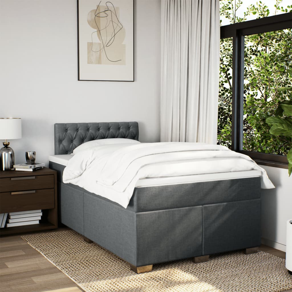 Giroletto a Molle con Materasso Grigio Scuro 120x190cm Tessuto | homemem39