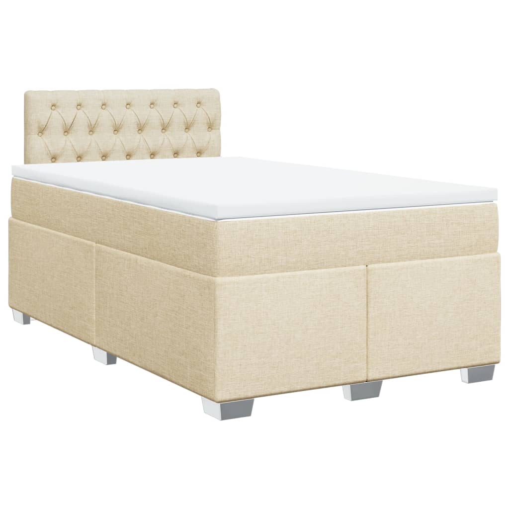 Giroletto a Molle con Materasso Crema 120x190 cm in Tessuto | homemem39