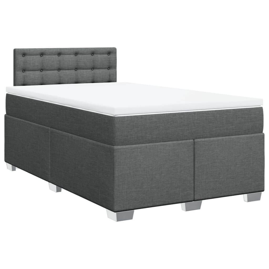 Giroletto a Molle con Materasso Grigio Scuro 120x190cm Tessuto | homemem39