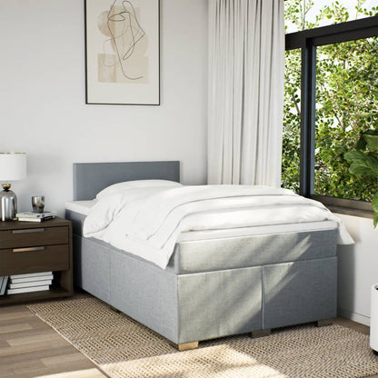 Giroletto a Molle con Materasso Grigio Chiaro 120x200cm Tessuto | homemem39