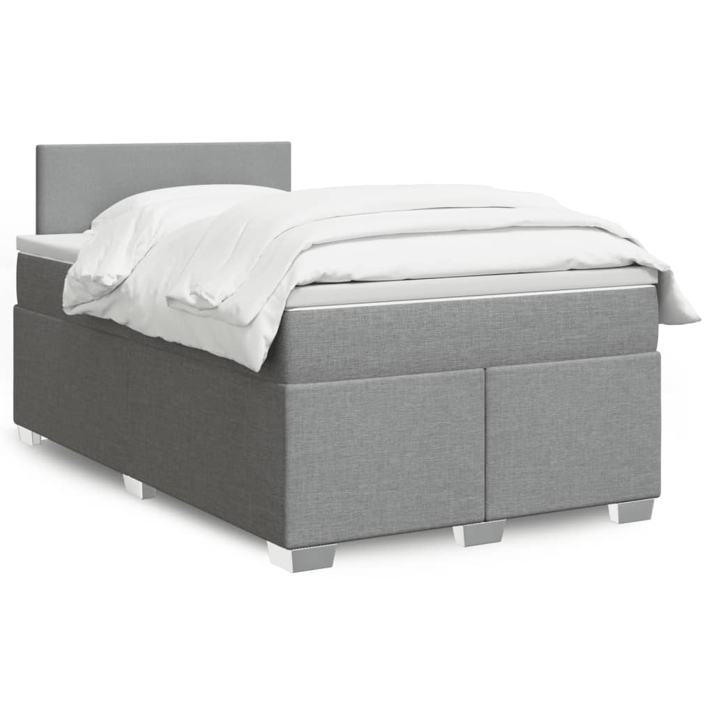 Giroletto a Molle con Materasso Grigio Chiaro 120x200cm Tessuto | homemem39