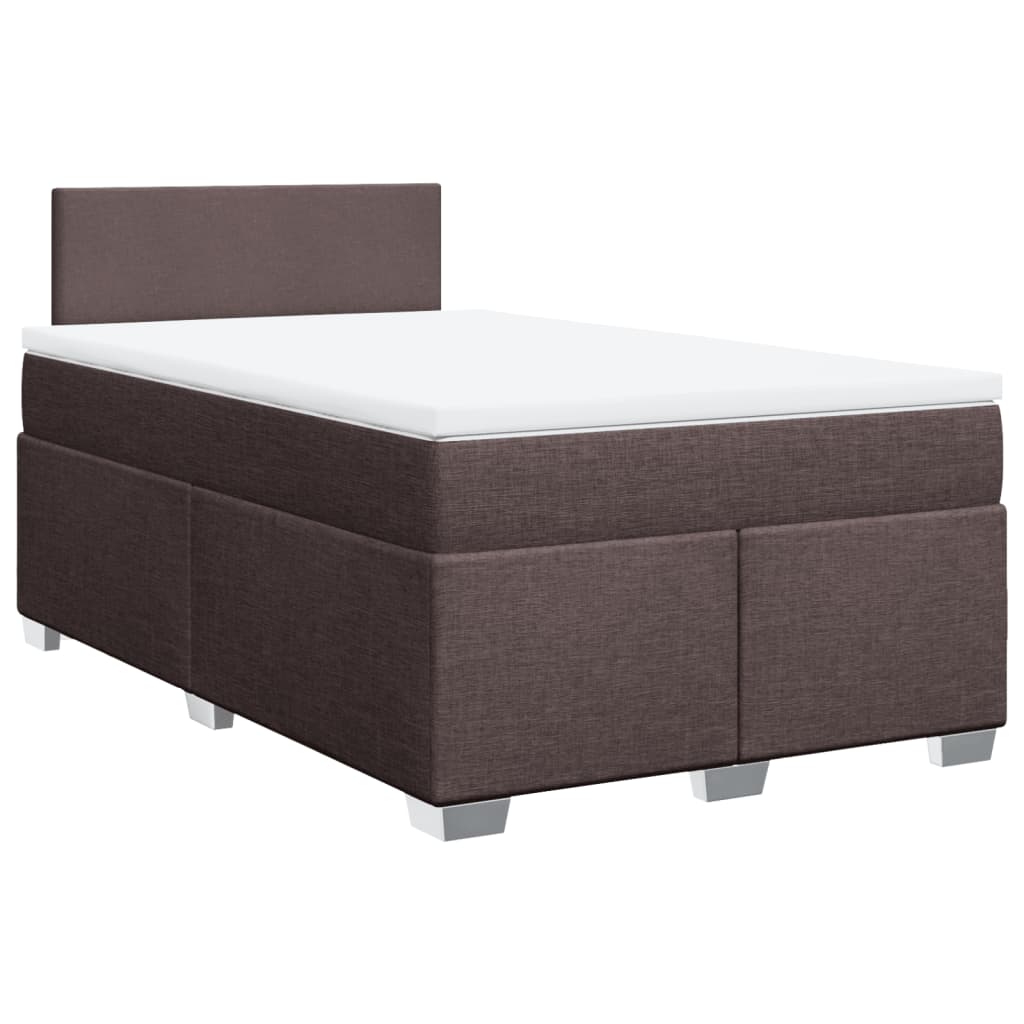 Giroletto a Molle con Materasso Marrone Scuro 120x200cm Tessuto | homemem39