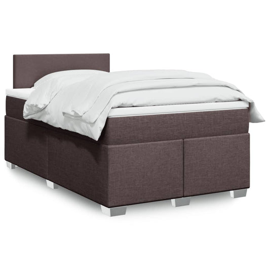 Giroletto a Molle con Materasso Marrone Scuro 120x200cm Tessuto | homemem39