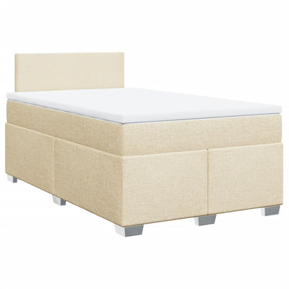 Giroletto a Molle con Materasso Crema 120x200 cm in Tessuto | homemem39