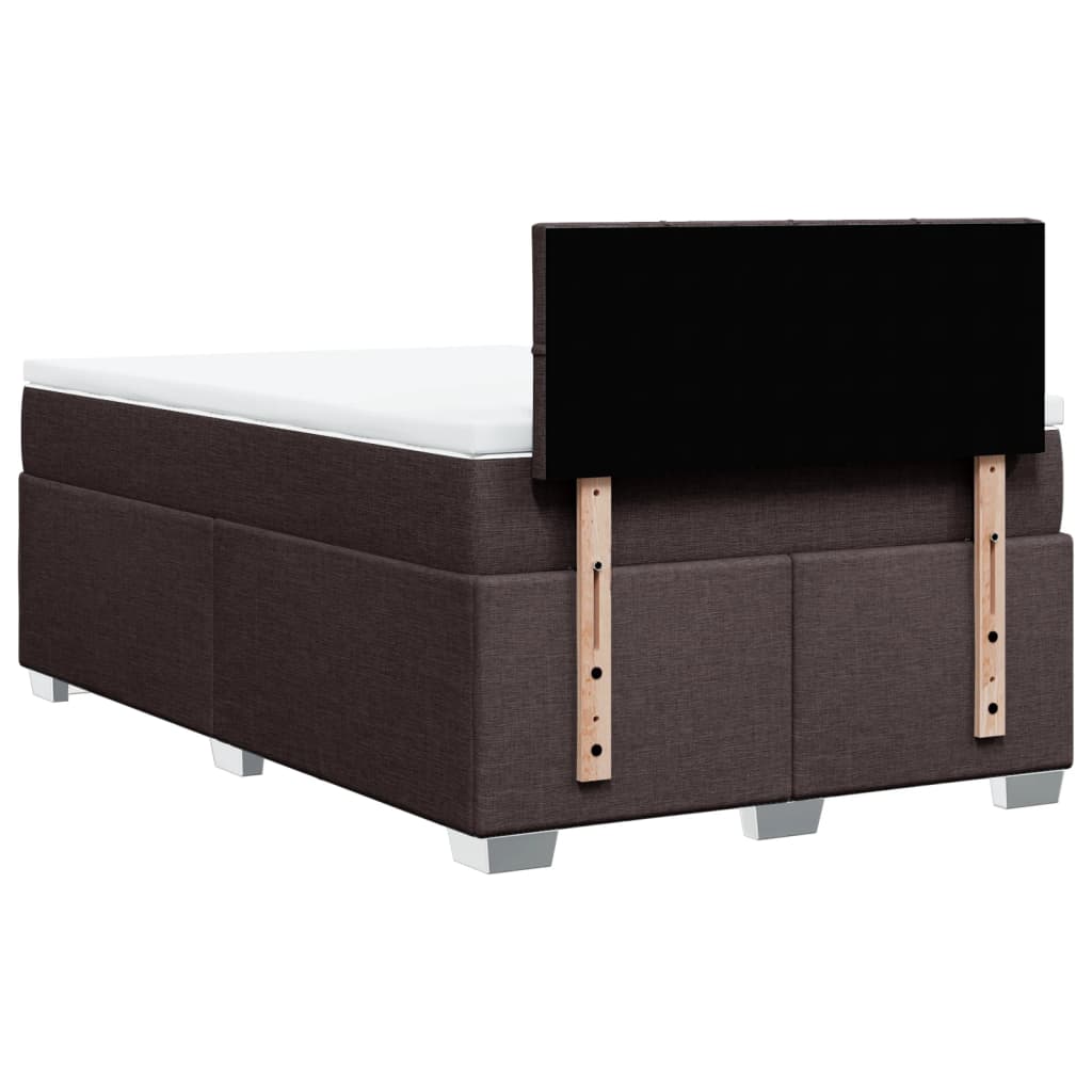 Giroletto a Molle con Materasso Marrone Scuro 120x200cm Tessuto | homemem39