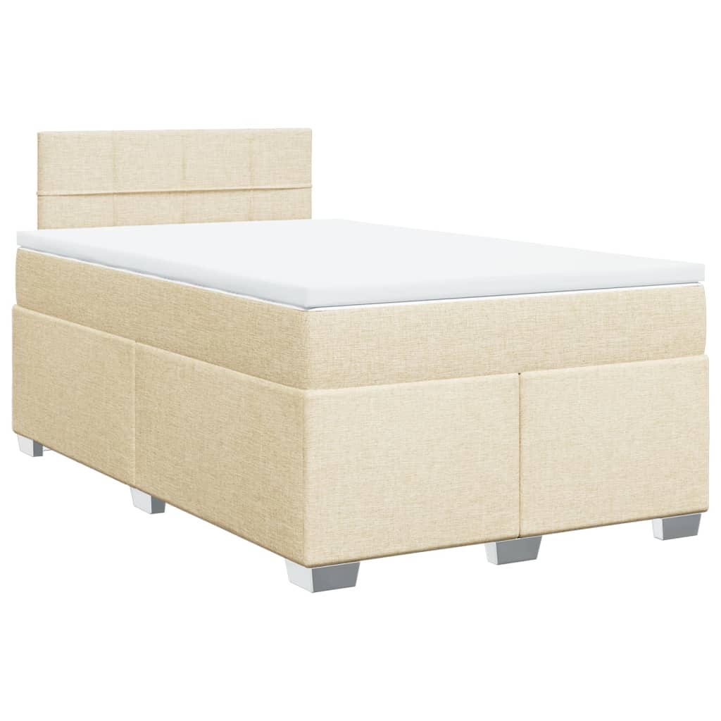 Giroletto a Molle con Materasso Crema 120x200 cm in Tessuto