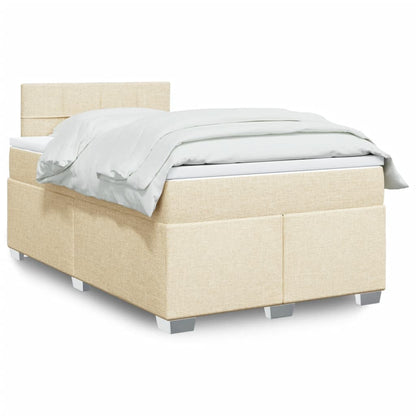 Giroletto a Molle con Materasso Crema 120x200 cm in Tessuto