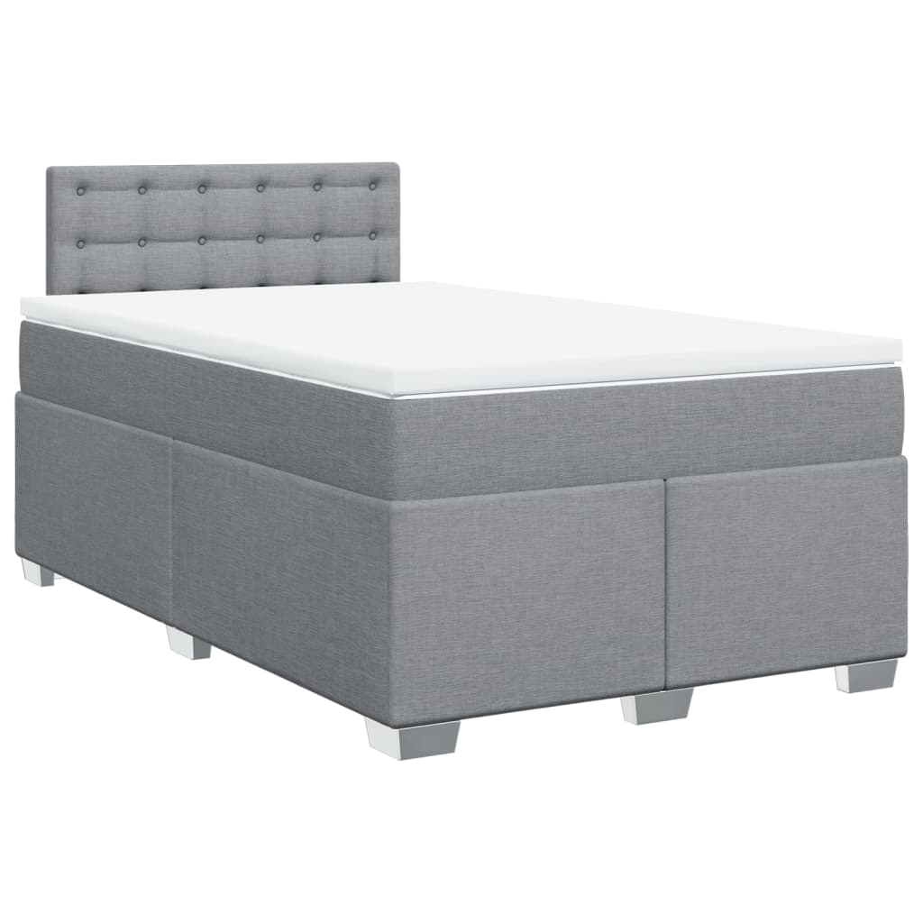 Giroletto a Molle con Materasso Grigio Chiaro 120x200cm Tessuto | homemem39