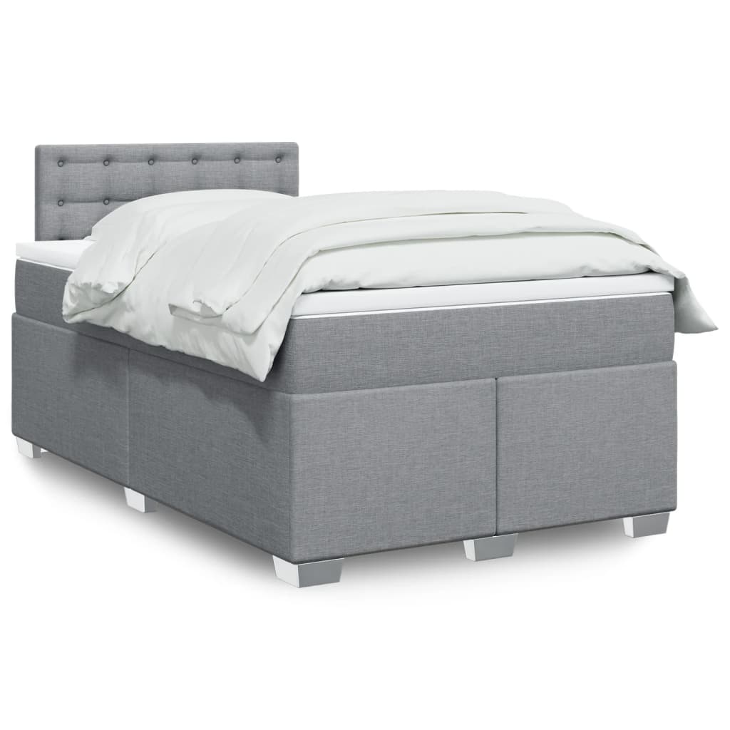 Giroletto a Molle con Materasso Grigio Chiaro 120x200cm Tessuto | homemem39