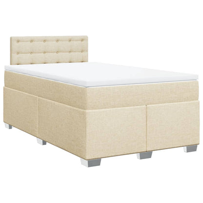 Giroletto a Molle con Materasso Crema 120x200 cm in Tessuto | homemem39