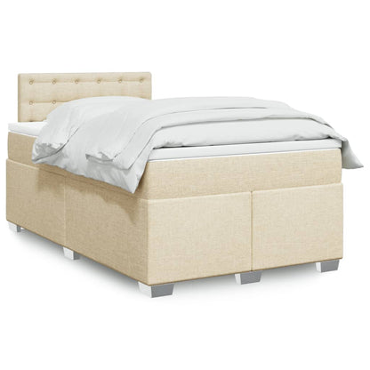 Giroletto a Molle con Materasso Crema 120x200 cm in Tessuto | homemem39