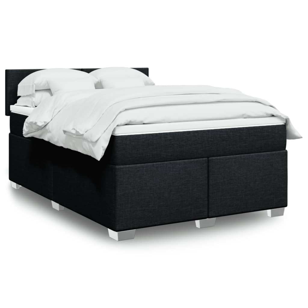 Giroletto a Molle con Materasso Nero 140x190 cm in Tessuto | homemem39