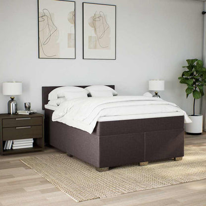Giroletto a Molle con Materasso Marrone Scuro 140x190cm Tessuto | homemem39