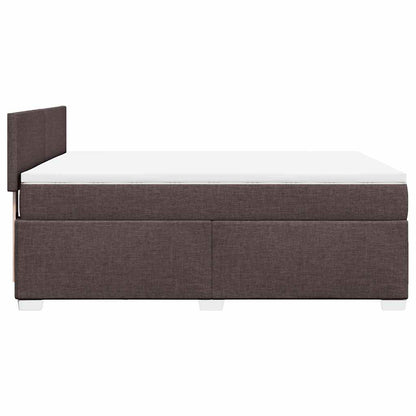 Giroletto a Molle con Materasso Marrone Scuro 140x190cm Tessuto | homemem39